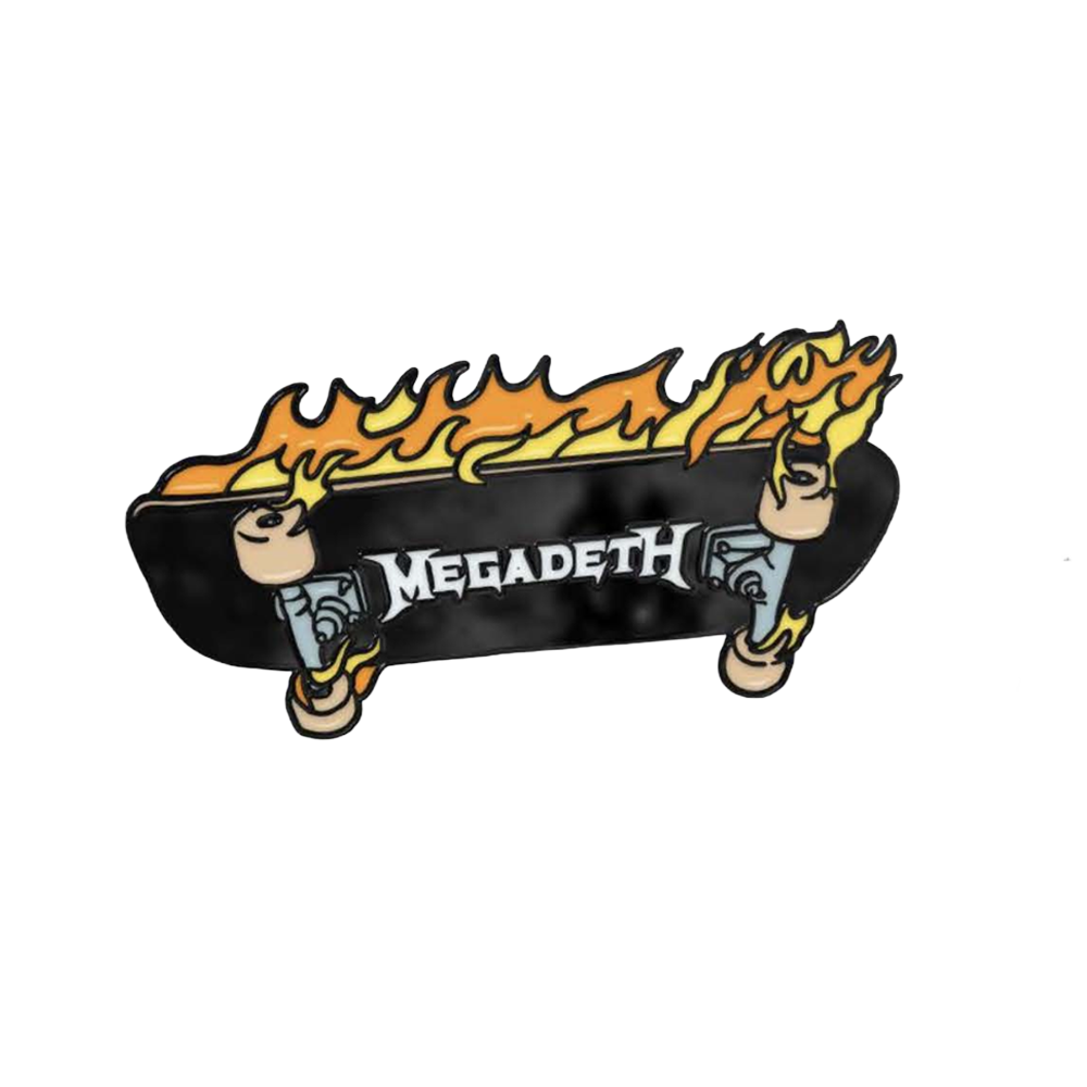 Flaming Skate Deck Pin